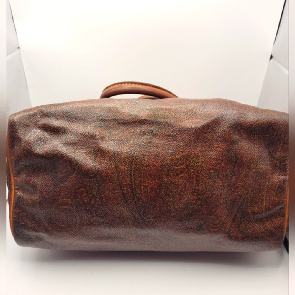 ETRO Milano Paisley Boston PVC Leather Satchel Handbag - Picture 3 of 4